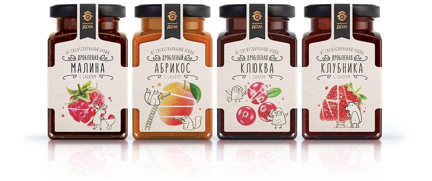 活潑的果醬，漿果包裝設計